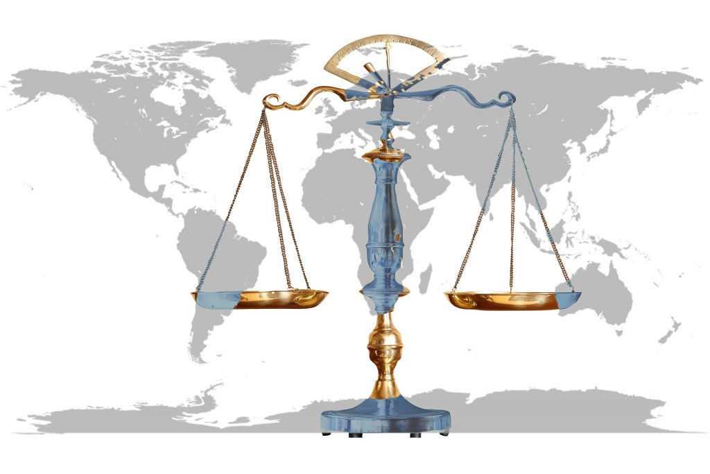 Balance Scale and World Map